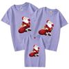 Camiseta de regalo de Papá Noel 2022, venta al por mayor, ropa de verano de algodón refinado para padres e hijos, ropa para niños, manga corta para adultos, cuello redondo