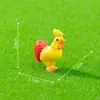 Decoración de terrario de musgo, familia de gallos miniatura realista, figuras de PVC, manualidades hechas a mano