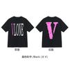 Nova camiseta VLONE JERRY Big V Smoke reflexiva solta de manga curta com flor de cerejeira para homens e mulheres, camiseta de casal de marca de rua, verão