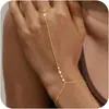 Pulseiras de Empilhar Moda Transfronteiriça Europeia e Americana para Mulheres Pulseira de Strass Conectada por Diamante em Camadas Ajustável Joias Presentes