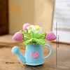 Exquisita regadera de ganchillo hecha a mano, adorno para plantas, linda y relajante, adecuada para decoración de escritorio y como regalo hecho a mano