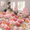 Diseño de Fiesta de Cumpleaños Evento de Globos Retro Decoración de Boda Habitación de Boda Escena de Boda Romántica Rosa para Primer Cumpleaños