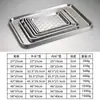 Plato Cuadrado Profundo Estilo Japonés de Acero Inoxidable 304 Plato de Cena Base Plana Cuadrada Cuenco para Freír Plato para Barbacoa Bandeja para Té Bandeja