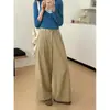 Tiro real 2026 Otoño Nuevo Pantalones de Traje de Pierna Ancha con Cintura Elástica Cintura Alta Temperamento Holgado Casual para Hombres y Mujeres 25951