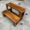 Reposapiés de Madera Maciza Escalones para Ventana de Bahía Reposapiés Doméstico Engrosado de Madera Maciza Marco de Escalón de 2 Niveles Reposapiés Escalón de Escalera