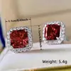 Pendientes de Zirconia Estilo Celebridad Europea y Americana de Lujo Ligero Transfronterizos para Mujer, Pendientes de Circonita Cúbica Estilo Princesa, Joyería al por Mayor