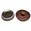 Tapa Antiderrames para Taza de Nogal Negro Norteamericano Borde de Acero Inoxidable 304 Adecuada para Taza de Café Taza de Té de 85 mm de Diámetro