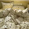 Conjunto de Roupa de Cama de Gaze Dupla Classe A Quatro Peças Modelo Novo 2026 Capa de Edredom Lençol de Cama de Algodão Gaze Capa de Edredom Conjunto de Três Peças para Dormitório Estudantil 4