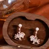 Brincos Únicos e Fofos de Madrepérola, Presilhas Pequenas de Cavalo, Presilhas de Bobina de Mosquito, Brincos Diários Sem Furo, Acessórios de Orelha