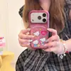 Puntos semi-transparentes con patrón ondulado son adecuados para iPhone 17 Pro Max, simple Apple 18, con forma de corazón 16, con purpurina 15, lindos