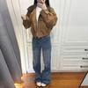 Jeans Azuis Slim Feminino Outono 2025 Novo Estilo Levemente Flare Cintura Alta Sem Pernas Efeito Emagrecedor Calça Reta Flare