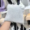 Invierno 2025 Japonés y Coreano Original Nuevo Sombrero de Protección para las Orejas Tejido de Pelo de Conejo para Mujer Sombrero de Orejas de Gato Color Sólido Sombrero de Lana Cálido
