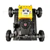 Cortador de grama de quatro rodas controlado remotamente, máquina de capinar de tração nas quatro rodas, equipamento de corte e aparagem de grama remota para pomar, terreno baldio e encosta