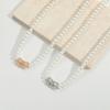 Collar de Perlas para Clavícula con Colgante de Doble Anillo de Temperamento Exagerado Caliente Europeo y Americano Estilo Sencillo de Nicho Mismo Estilo que las Celebridades de Internet