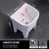 Bacia de cerâmica pequena para esfregão para varanda, banheiro doméstico, design quadrado com dreno automático