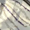 Atmósfera Fresca de Verano Pulsera de Amatista Irregular Natural Personalidad de Nicho Femenina Pulsera de Flor Dopamina