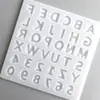 Molde de Silicone para Artesanato de Decoração com Letras e Números do Alfabeto para Pingente de Brinco Molde Criativo para Chaveiro Molde de Resina Epóxi Cristal