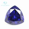 Venta al por mayor de fábrica 5A triángulo gordo circón azul tanzanita piedra desnuda sintético fondo puntiagudo triángulo gordo piedra blanca azul tanzanita
