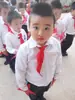 Camisa branca de algodão para meninos Roupas de desempenho de manga comprida Camisa branca feminina do ensino médio Vestido de menino para crianças Uniforme escolar do aluno