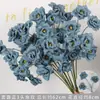 Flores artificiales Azul Niebla Salón de Bodas Flores de Seda Arreglo Floral de Boda Peonía Azul Rosa Abanico de Niebla Palma