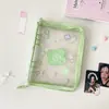 Álbum de Hojas Sueltas de Dibujos Animados a Color A5 Bolsa con Cremallera de PVC para Recibos Postales Álbum de Almacenamiento Álbum de Tarjetas de Abanico de 3 pulgadas