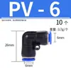 Conector PV Mangueira de Ar Pneumática Cotovelo em L de 90 Graus Conexão Rápida de Plástico 4/6/8/10/12mm