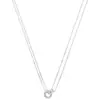 Anel em Prata de Lei S925 Estilo Normcore Colar de Camada Dupla Corrente para Clavícula Feminina Nicho Alto Padrão Luxo Acessível Versátil Novos Acessórios