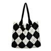 2022 Nova Bolsa ins Bolsa Tricotada Bolsa de Ombro da Moda Bolsa Diamante Bolsa Tote de Grande Capacidade Bolsa Feminina Vintage