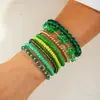 Conjunto de pulseiras de férias estilo boêmio transfronteiriço europeu e americano, pulseira multicamadas com sementes, concha e estrela-do-mar