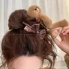 Presilha de Cabelo Fofa de Ursinho de Pelúcia para Mulheres, Presilha Lateral, Presilha Bb, Grampo de Cabelo, Presilha Grande de Tubarão para a Parte de Trás da Cabeça, Acessório de Cabelo de Ursinho