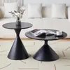 Mesa de centro pequeña B&B, mesa de centro de madera maciza color crema de madera natural, adecuada para salas de estar pequeñas, combinación moderna, diseño redondo simple móvil