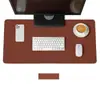 Tapete de Mesa de Couro de Alta Qualidade, Tapete Branco para Mesa de Escritório, Tapete de Mesa para Computador de Cor Sólida, Pano de Mesa, Impermeável, Não Lavável, Dropshipping Disponível