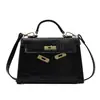 Bolso Kelly Vintage Moda Europea y Americana Portátil para Mujer Moda Elegante Bolso de Hombro con Patrón de Cocodrilo Bolso Cuadrado Pequeño Simple de Moda