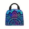 Bolsa de Almuerzo Portátil Retro con Mandala Transfronteriza Bolsa para Lonchera Portátil Gran Capacidad Multifuncional Bolsa para Comida Aislada con Papel de Aluminio