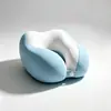 Almohada de Viaje Plegable en Forma de U Lavable para Exteriores de Avión Set de Almacenamiento Almohada de Soporte para el Cuello de Espuma Viscoelástica Personalizable