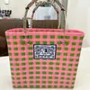 Bolsa de Mão Xiaohongshu, Produtos Estilo Tailandês, Nova Bolsa Tote Transversal de Tecido Artesanal para Armazenamento para Mulheres, Cesta de Mercado