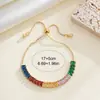 Pulsera de colores rectangulares de circón extraíble transfronteriza para mujer, pulsera de moda de lujo ligero de alta gama al por mayor para mujer