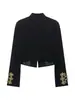 Comercio exterior transfronterizo ropa de mujer, nuevo estilo de otoño, moda europea y americana, blazer corto versátil con hebilla de nudo 1255706