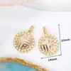 Accesorios para pulseras, collares, joyería DIY versátiles y creativos, colgante geométrico con circonita de rhinestone microincrustada, chapado en cobre de oro real 18K