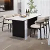 Mesa de comedor rectangular moderna de pizarra estilo italiano con almacenamiento, ecológica grado E0, adecuada para espacios pequeños, estilo étnico