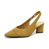 Bt663 Zapatos de Princesa Huecos Sandalias Tejidas Baotou con Tira Trasera Hueca Punta Fina Boca Baja Hueco Lateral Sandalias de Tacón Grueso Diarias