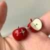 Brincos de Maçã Assimétricos Super Fofos! Vermelho Vivo e Verdadeiro! Doces e Descolados, Versáteis e Muito Usáveis!