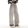 Pantalones Deportivos Casuales Rayados Rosas Estilo Retro Americano para Mujer 2026 Otoño Tendencia High Street Holgados Rectos Caída Sudadera