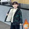 Parka de Pana para Niños Niños Tallas Grandes Otoño e Invierno 2026 Nueva Elegante Chaqueta Cortavientos Gruesa de Invierno para Niños Estilo Ropa de Trabajo