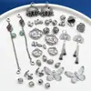 Cuentas de Melón de Plata de Ley, Cuentas de Hoja, Cuentas de Loto, Accesorios de Colgante de Cierre Ruyi, Materiales Retro Antiguos para Manualidades de Cuentas Hechas a Mano