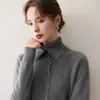 Ropa de Mujer Baicai Rong Suéter Chaqueta con Cuello Azul Marino Top 2026 Nuevo Otoño Invierno Punto de Cachemir Cálido Cárdigan