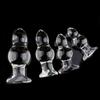 Pênis de cristal transparente em forma de bastão dildo plug anal de fundo de quadra masturbação feminina produtos sexuais para adultos