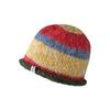 Chapéu Feminino Outono e Inverno Listrado Chapéu Frio Mostra o Rosto Pequeno Chapéu Pulôver Cabeça Grande Chapéu Empilhado Chapéu Lua Feito Liso Chapéu Baotou