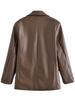 Ropa de Mujer Transfronteriza 2025 Nueva Moda Otoño Versátil Casual Elegante Cintura Adelgazante Traje de Imitación de Cuero Chaqueta Top