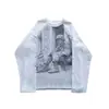 Camiseta de Manga Larga con Cuello Redondo y Estampado Harajuku Ins de Calle Alta Retro Tendencia para Hombre 2026 Ropa Transfronteriza Gótica